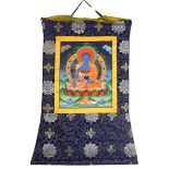 Traveling Hand Painted Medicine Buddha Thangka