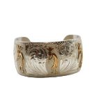 Sterling Storyteller Cuff Bracelet w/ 10k Gold