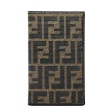 Fendi Zucca Italian Leather Bi-Fold Card Wallet