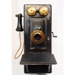 Antique Oak Wall Telephone