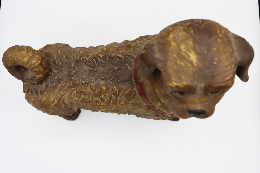 Early Rare Polychrome Dog Sculpture w/ Glass Eyes - Image 12 of 12