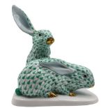 Herend Hungary Porcelain Rabbits Figurine