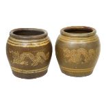 Pair of Chinese Pots with Dragons