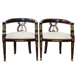 French Empire Style Bronze Mounted Chairs