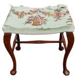 Floral Upholstered Stool