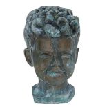 Patina Bronze Bust of a Young Boy