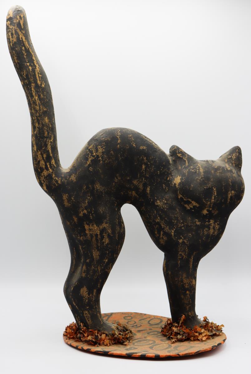 Early Vintage Halloween Papier-mache Cat, C. 1940s - Image 6 of 7