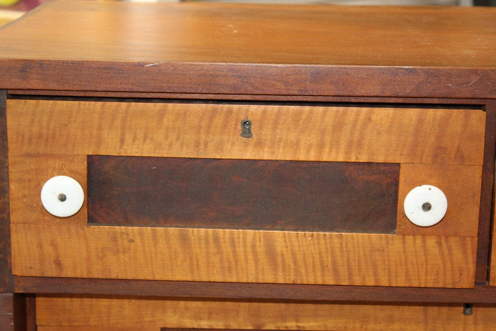 Antique Empire Tiger Maple Five Drawer Dresser - Image 4 of 7