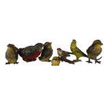 Collection of (7) Diminutive Viennese Bronze Birds
