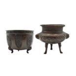 (2) Chinese Bronze Planters