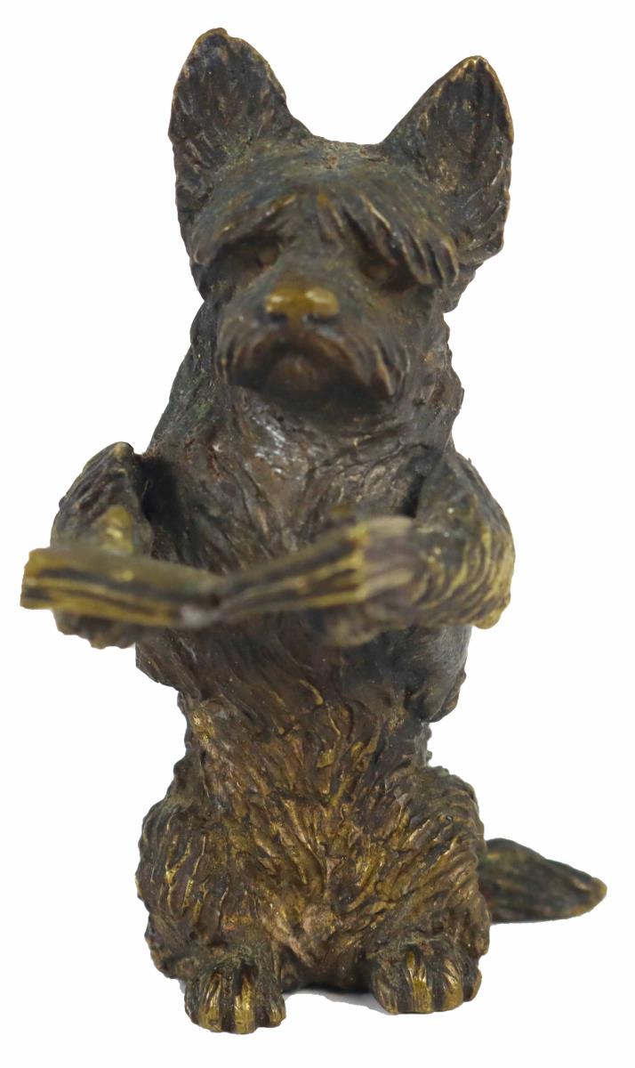 Collection (8) Small Viennese Bronze Dog Figurines - Image 10 of 17