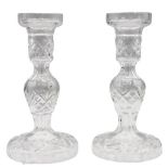 Pair of Cut Glass Candleholders