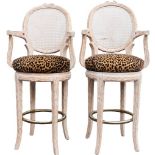 (3) Upholstered Wicker Bar Stools