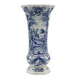 Dutch Delft Blue & White Fluted Vase