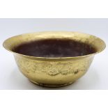 Old Chinese Hand Etched Brass Bowl