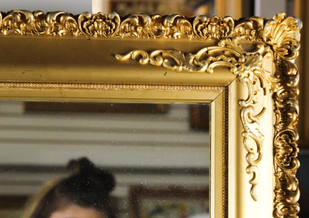 Large Carved Gilt Wood Mirror - Image 4 of 5