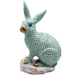 Herend Hungary Porcelain Hare Figurine