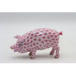 Herend Hungary Porcelain Pig Figurine