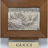 Gucci Plaque in Brown Pigskin Framing