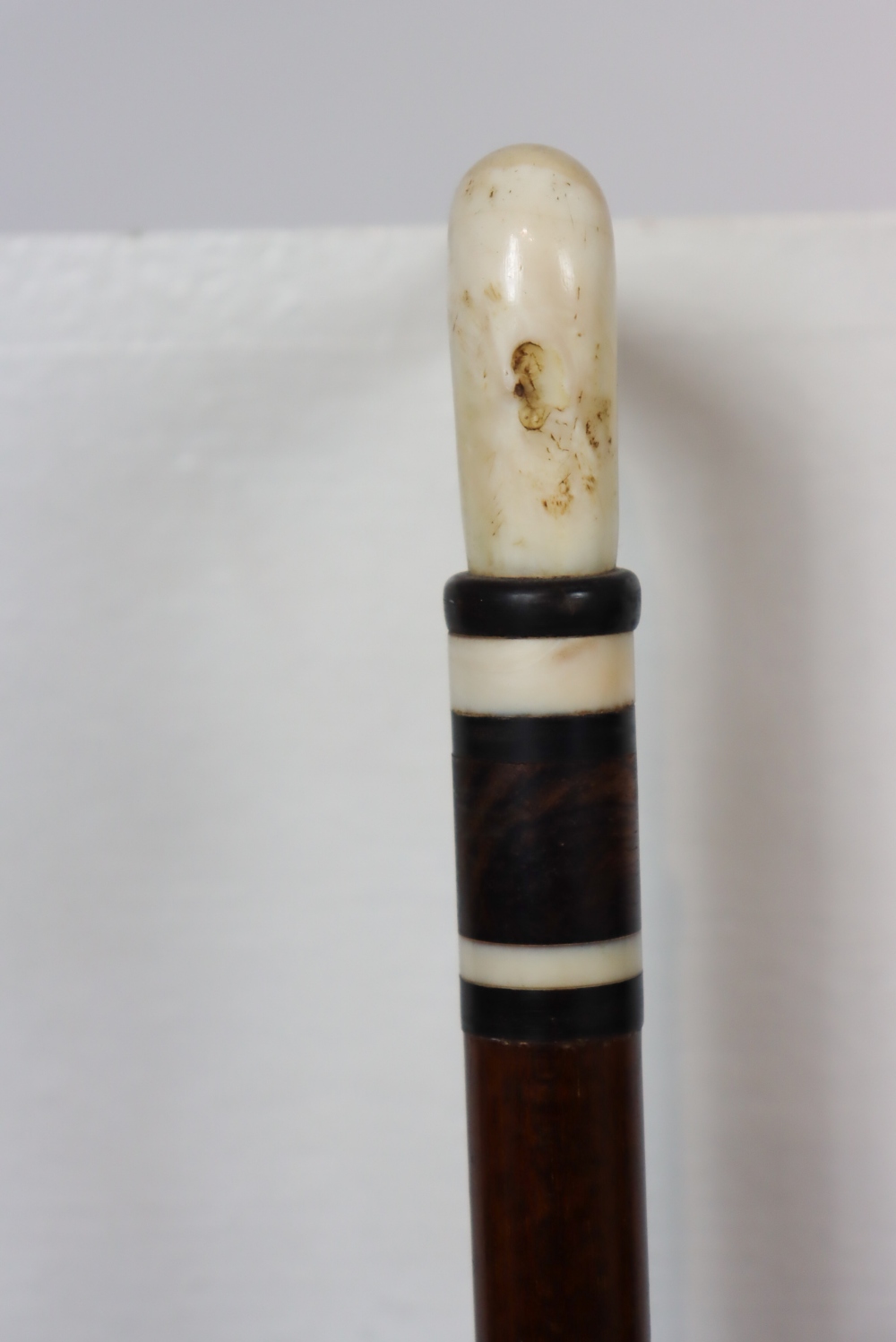 19th C. Whale Bone Boot Handle Cane - Image 3 of 7