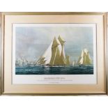 1870 America's Cup Race, Large Signed Lithograph