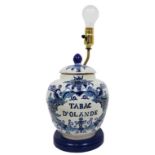Tabac D'Olande Porcelain Jar Lamp
