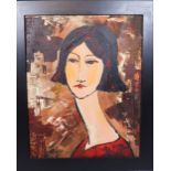 Modern Abstract Oil on Canvas Portrait