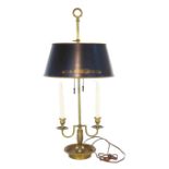 French Bouillotte Lamp w Black Tole Shade