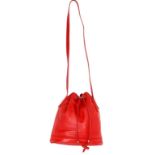 Gucci Red Leather Bucket Bag