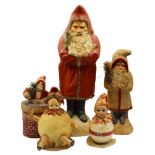 (5) Early Christmas German Handpainted Figures