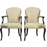 Pair of Silk Champagne Upholster Chairs