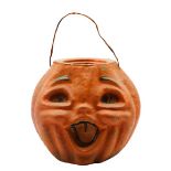 Early Vintage Papier-mache Jack-o-lantern Basket