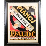 Art Deco French Poster "Pianos Daude"