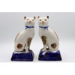Large Pair 19th C. Staffordshire Cats