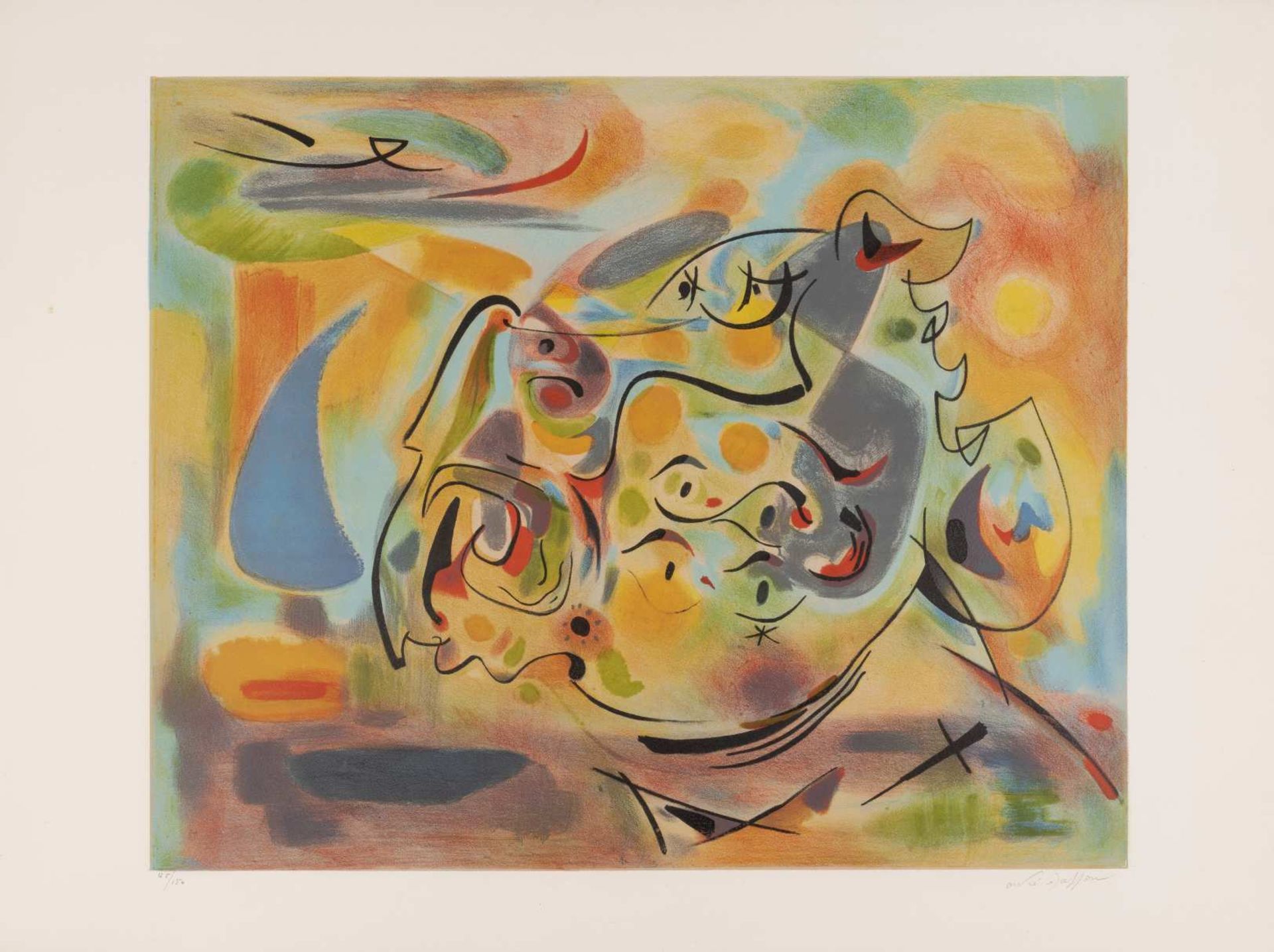 ANDRE MASSON (1896-1987) Aquarium Lithographie en couleurs. Signée et numérotée 45/150.