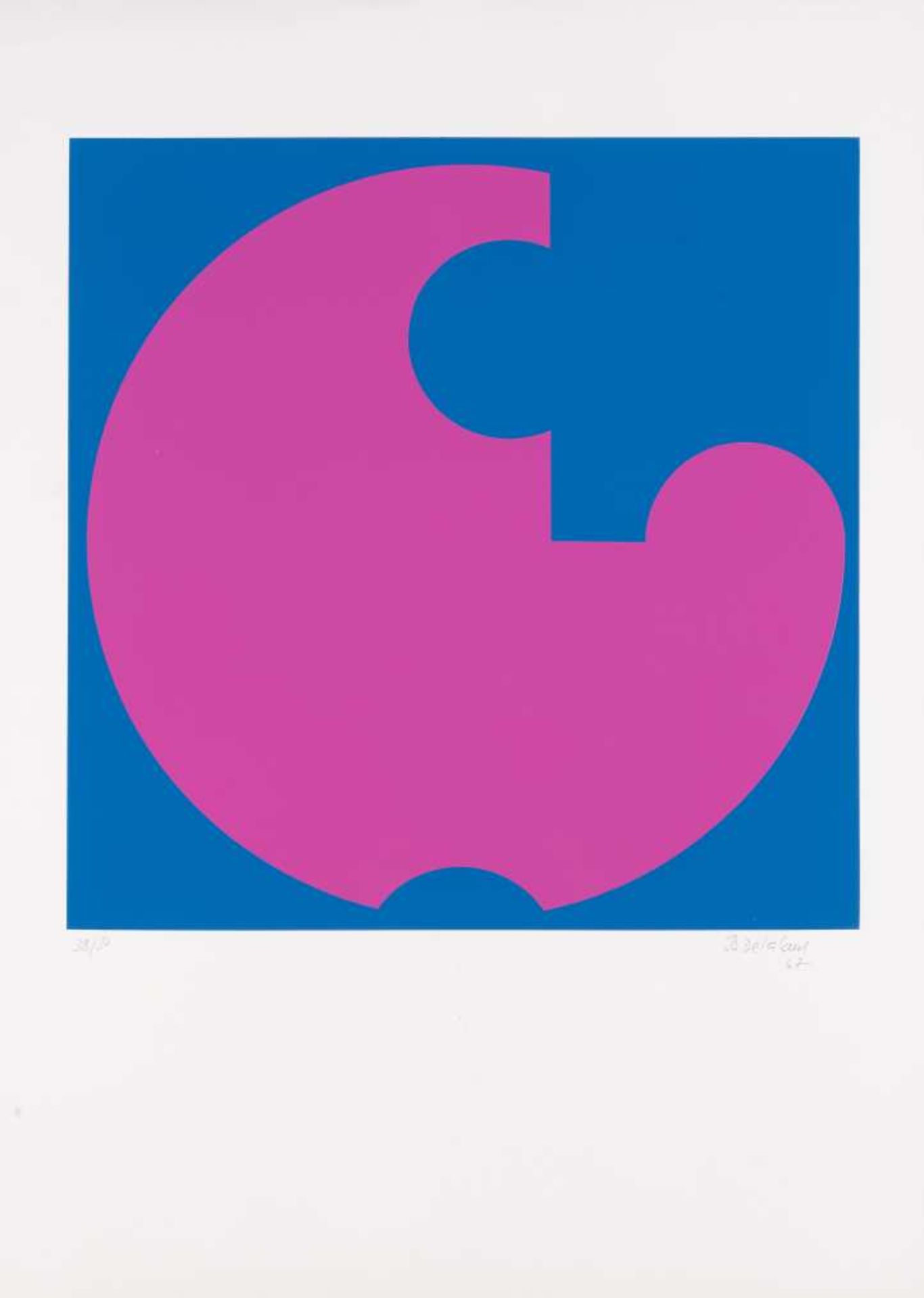 JO DELAHAUT (1911-1992) Rose, 1967 Sérigraphie en 2 couleurs (brillantes). Signée et numérotée 38/