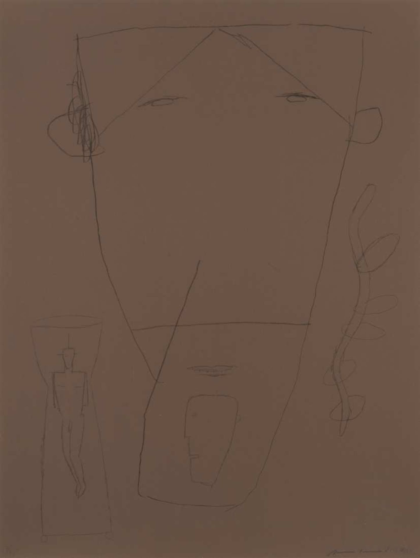 JAMES BROWN (né en 1951) Self Portrait Lithographie en noir. Signée, annotée VIII VIII et