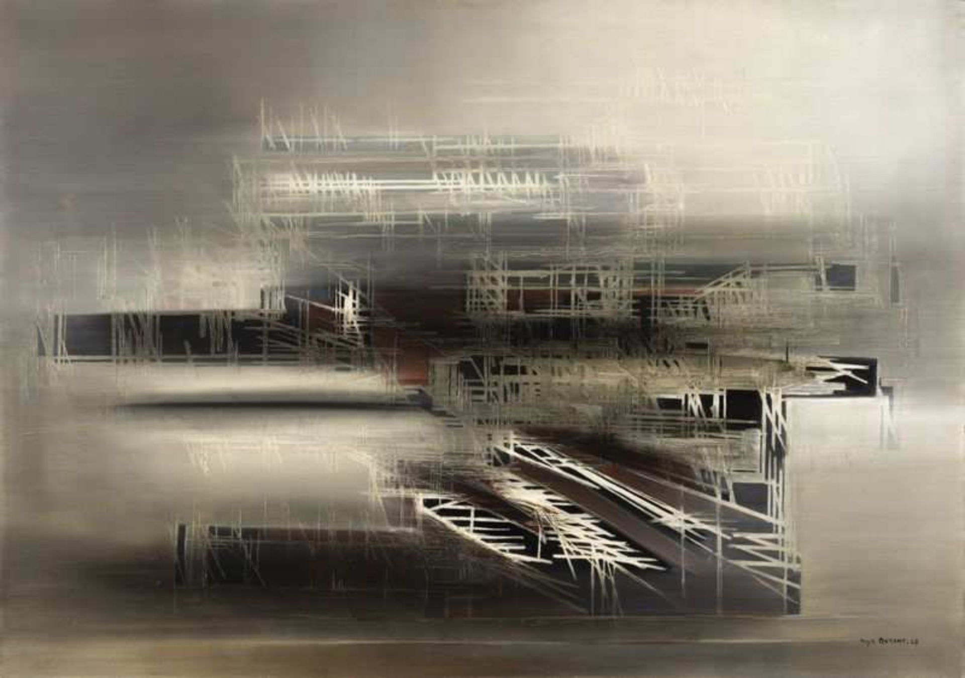 Roger Dudant (1929-2008) A 234, 1965 Huile sur toile. Signée et datée en bas à droite. Contresignée,