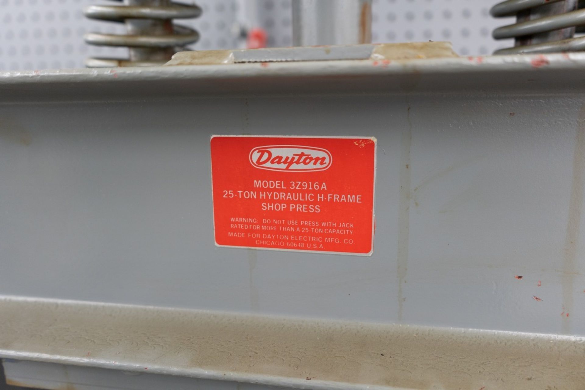 Dayton 20-Ton Hydraulic H-Frame Shop Press - Image 2 of 2