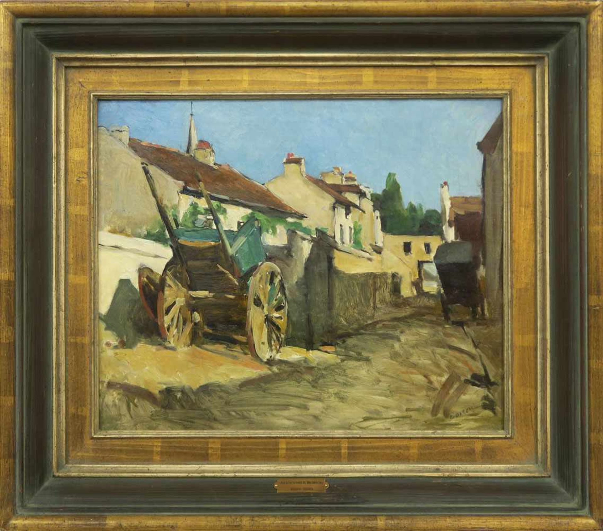 Boiron19./20. Jh.DorfstraßeÖl/Lwd. 38 x 46,5 cm. R. u. signiert. Min. rest. Rahmen.- - -26.00 %