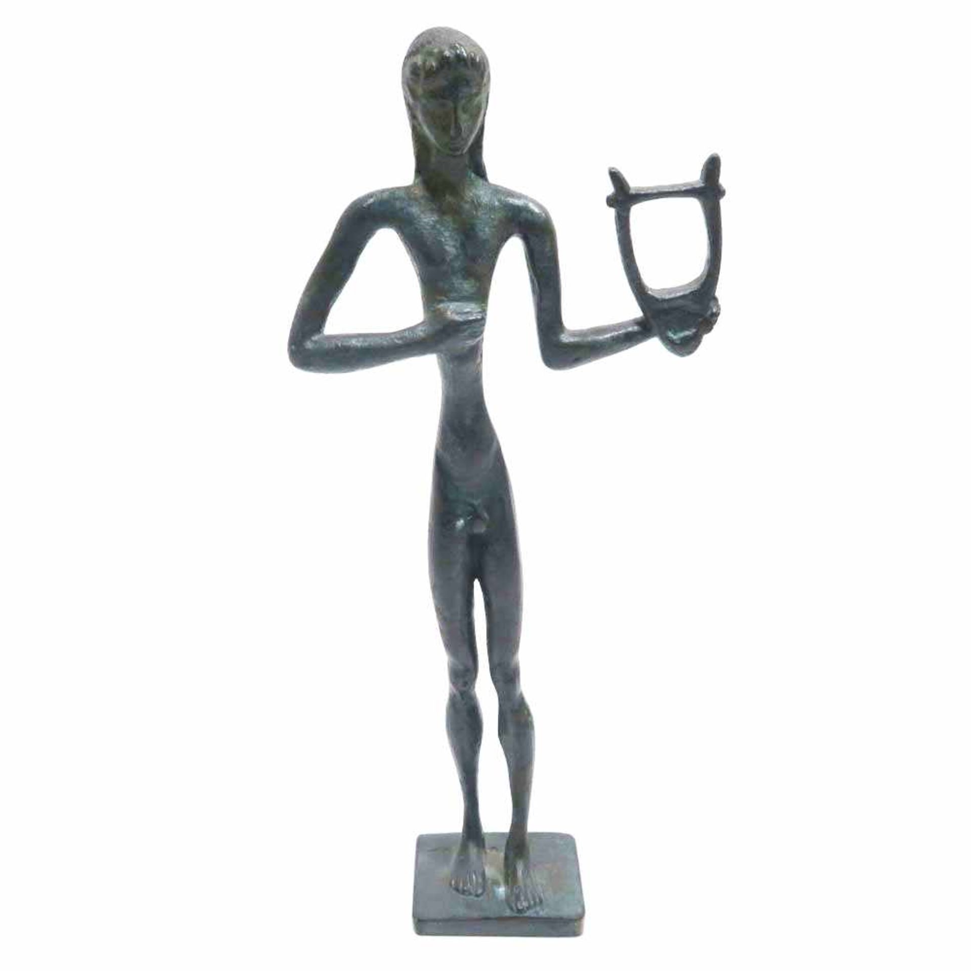 OrpheusBronze, grünlich-schwarz patiniert. H. 29 cm.- - -26.00 % buyer's premium on the hammer