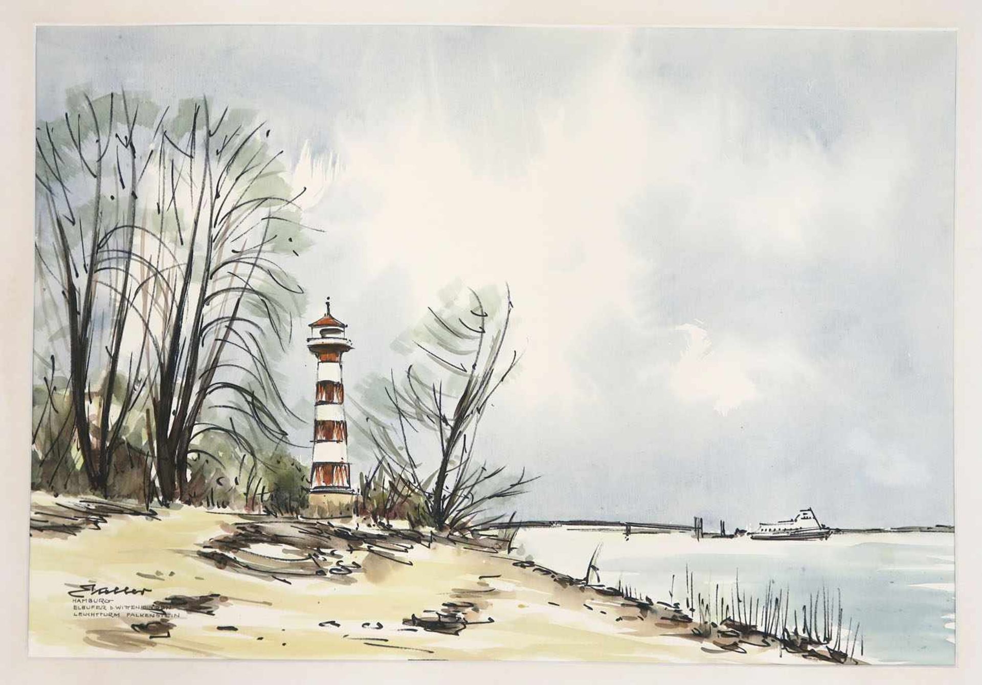 Keller, Erich20. Jh.Hamburger AnsichtenElf Aquarelle. Jeweils ca. 51 x 72 cm. Jeweils l. u. bzw. - Bild 10 aus 11