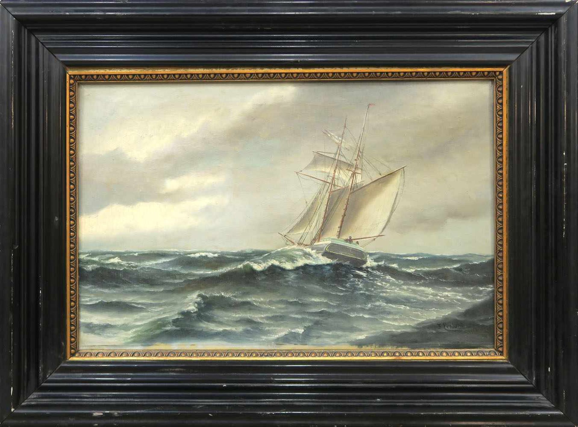 Ernlund, Frederik / Martinka, Adalbert1879 - 1957 / 1874 - 1940Segelschiff / Kahn im MoorÖl/Lwd. - Bild 2 aus 3