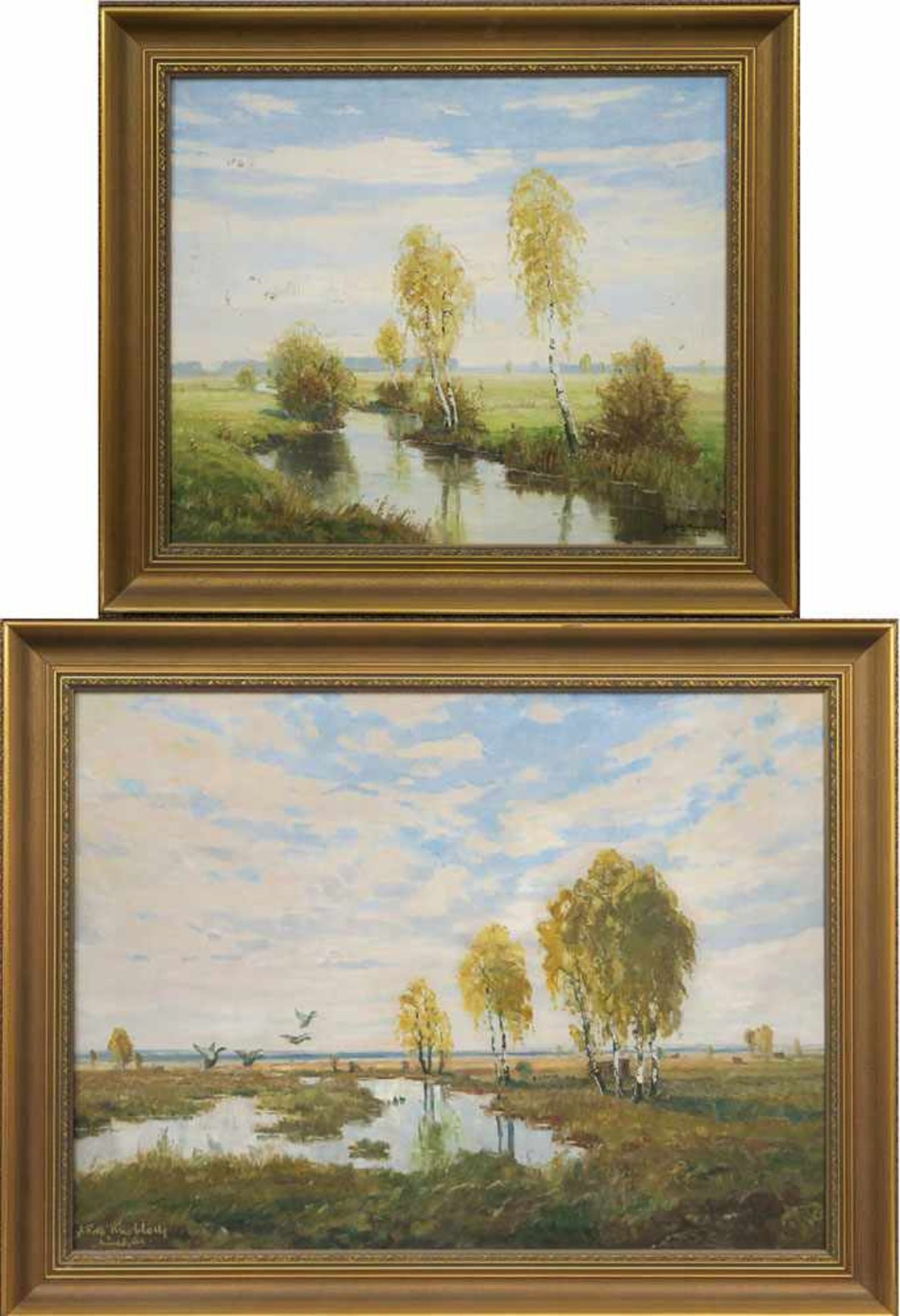 Knobloch, Josef Rolf1891 Böhmisch-Kamnitz - 1964 MünchenLandschaften mit BirkenZwei Gemälde. Öl/Lwd.
