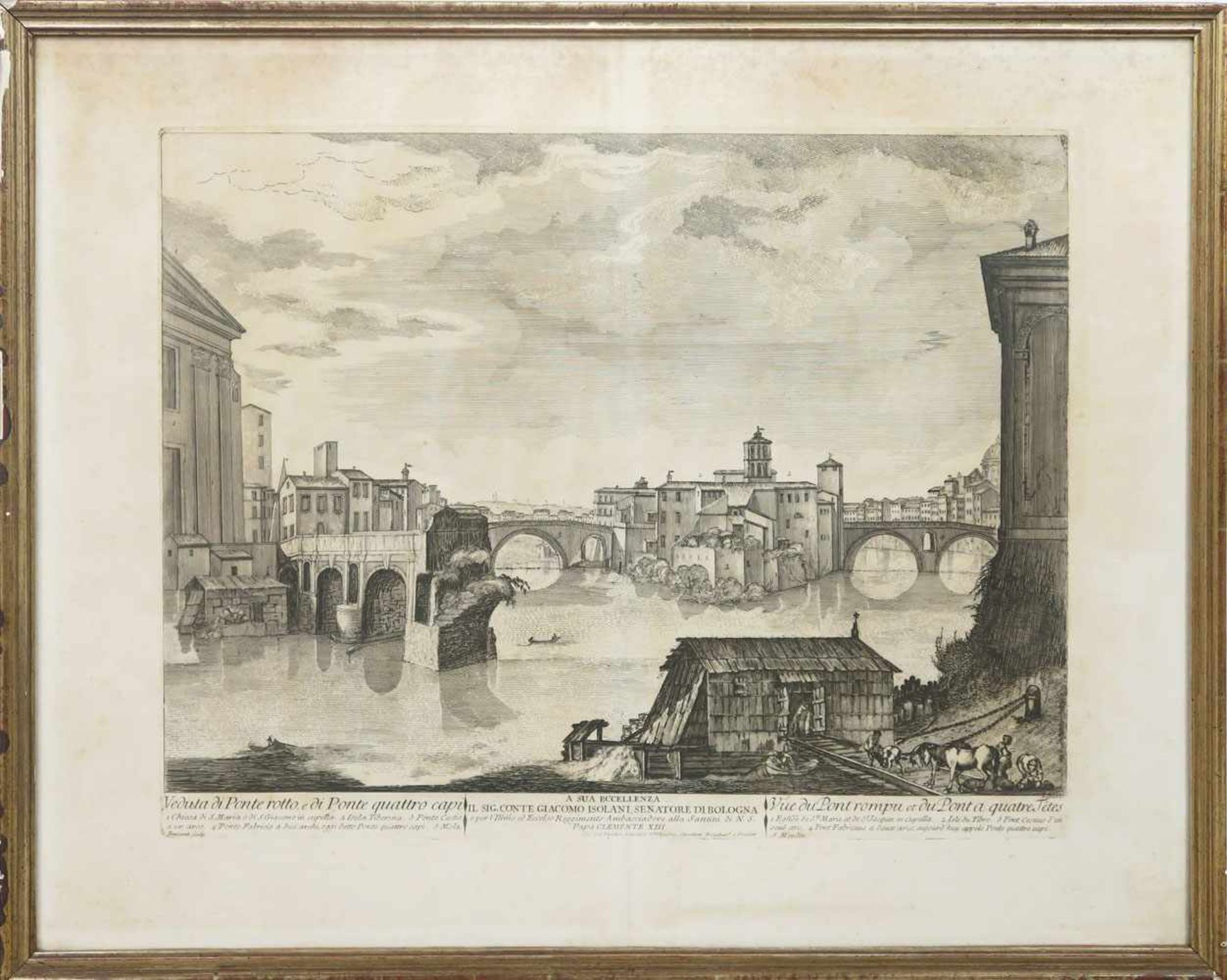 Freicenet, 18. Jh. / Deutsch, 20. Jh."Veduta di Ponte rotto, e di Ponte quattro capi" / Grottenhof - Image 3 of 3