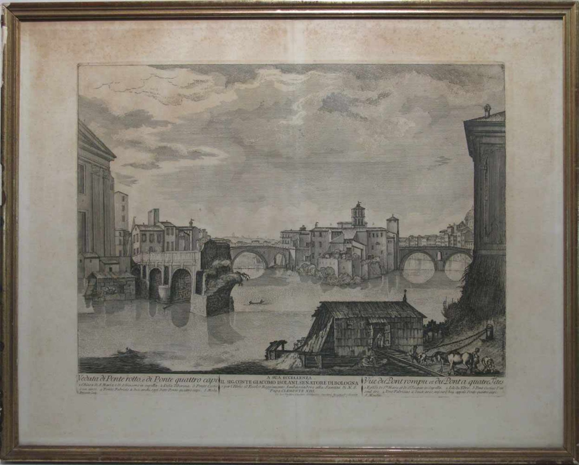 Freicenet, 18. Jh. / Deutsch, 20. Jh."Veduta di Ponte rotto, e di Ponte quattro capi" / Grottenhof - Image 2 of 3