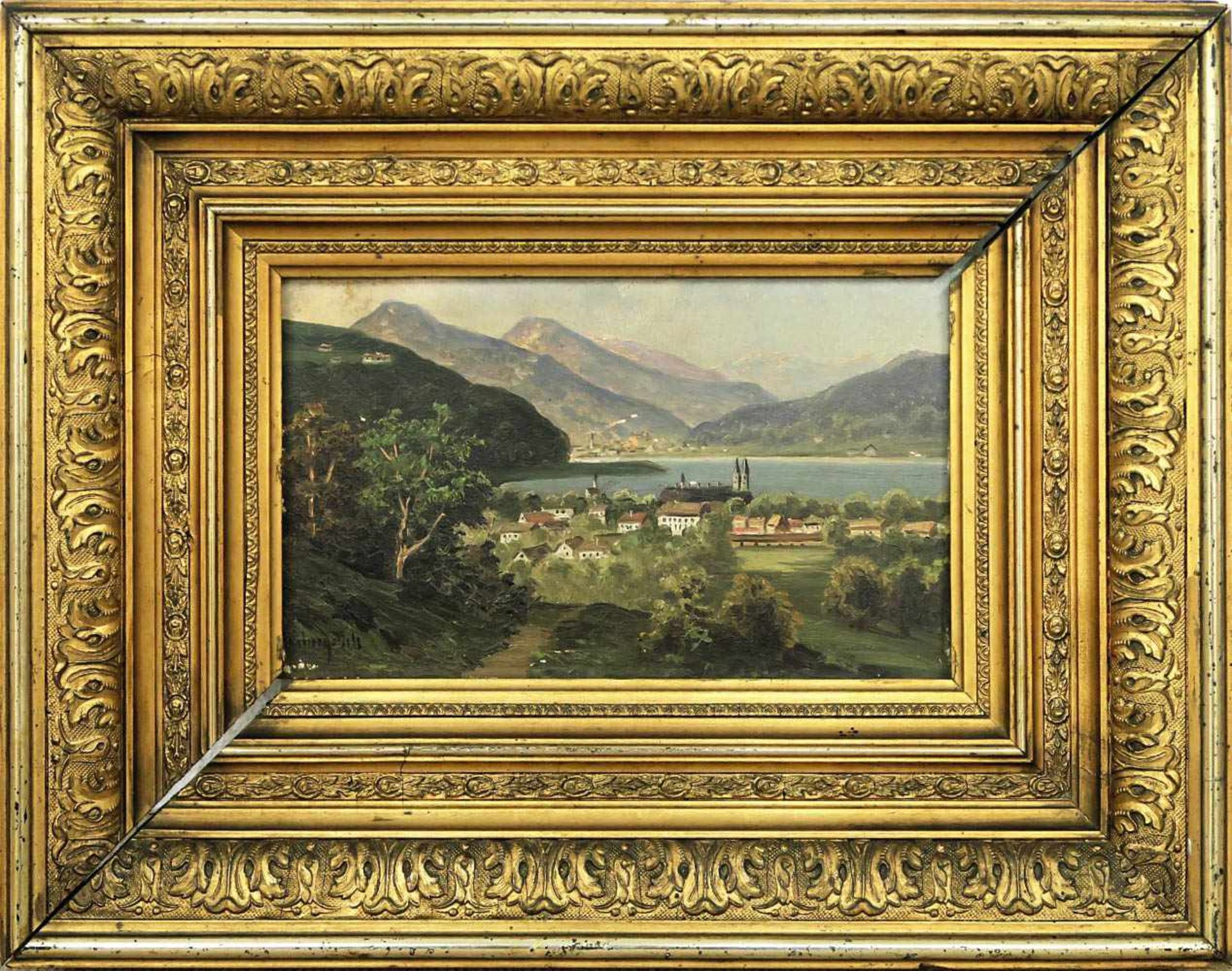 Österreich19./20. Jh.Salzburg / Kufstein / Mondsee (?)Drei Gemälde, Öl / Holz <b - Bild 2 aus 4