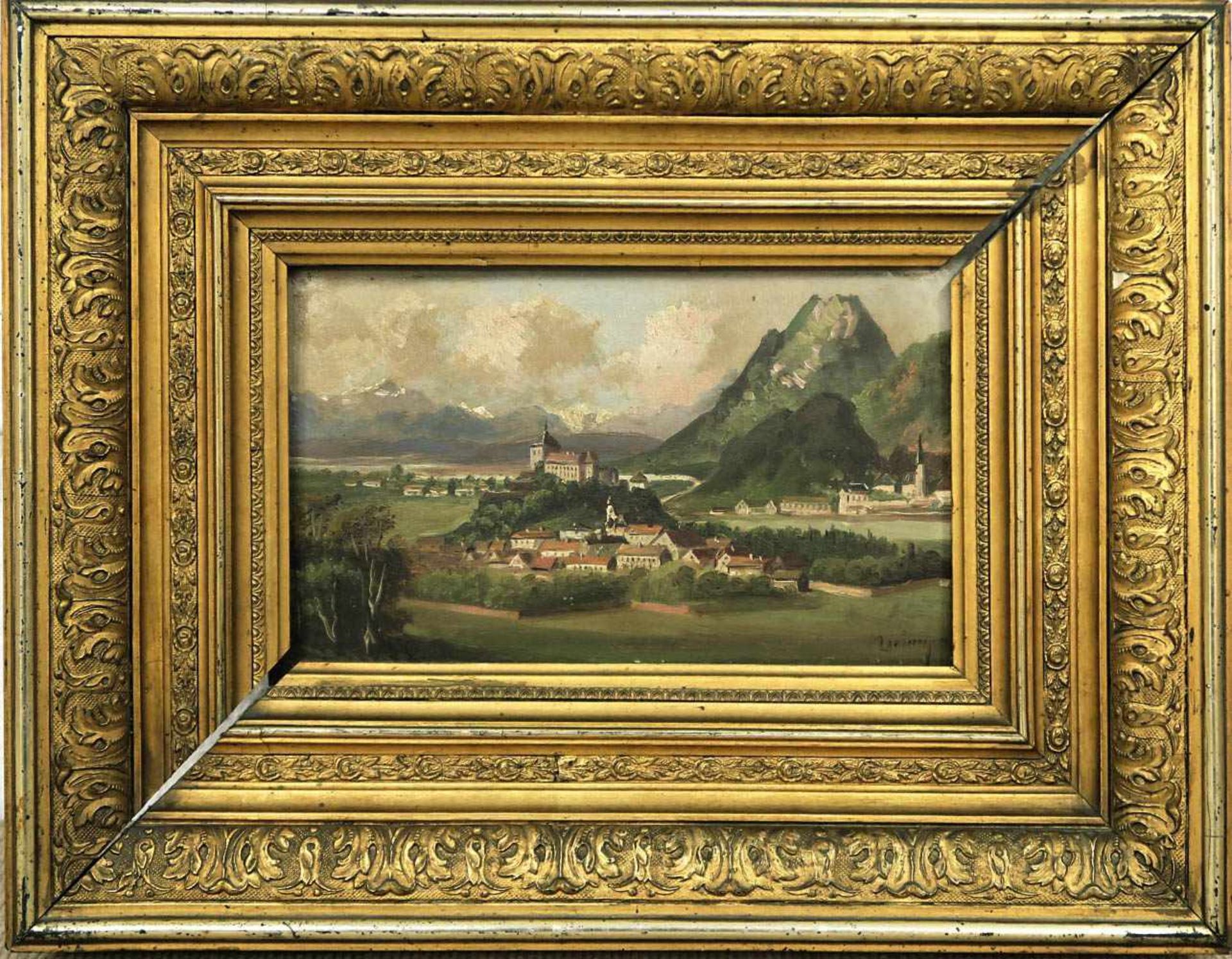 Österreich19./20. Jh.Salzburg / Kufstein / Mondsee (?)Drei Gemälde, Öl / Holz <b - Bild 3 aus 4