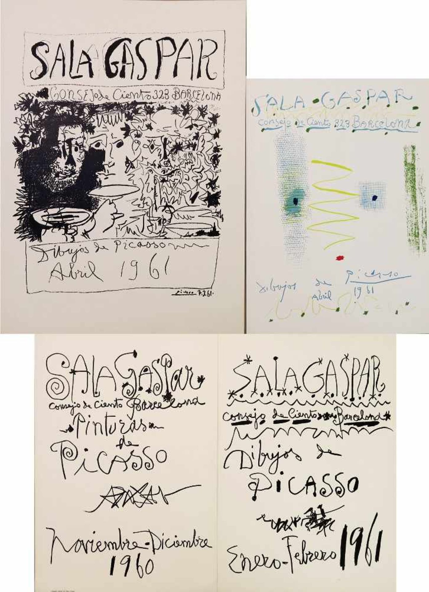 Picasso, Pablo1881 Málaga - 1973 MouginsSala Gaspar 1960/1961Vier Ausstellungspl