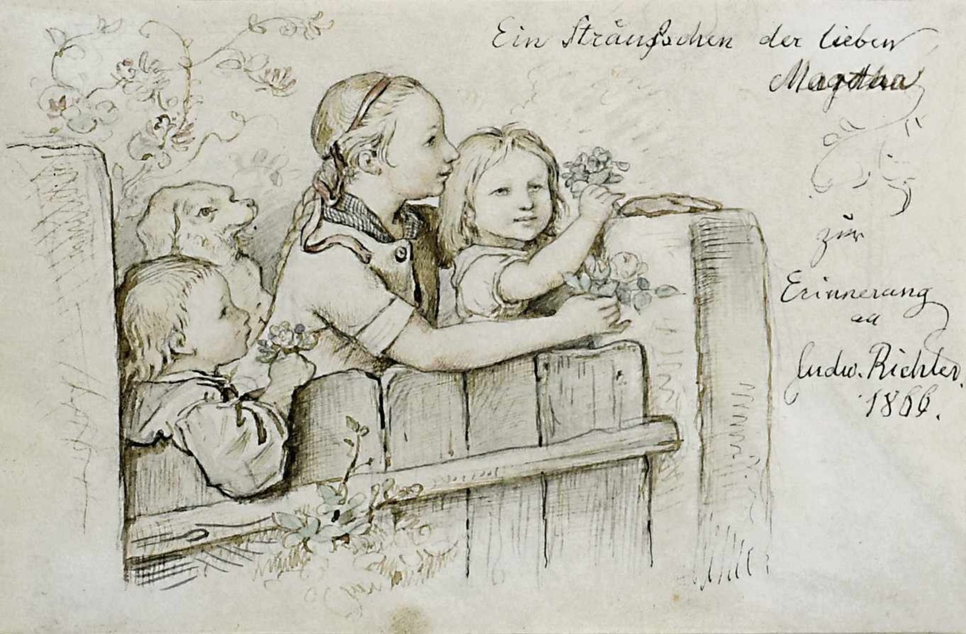 Richter, Ludwig1803 Dresden - 1884 ebd.«Ein Sträusschen der lieben Martha zur Erinne